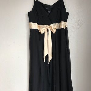 Black Chiffon with silk sash dress